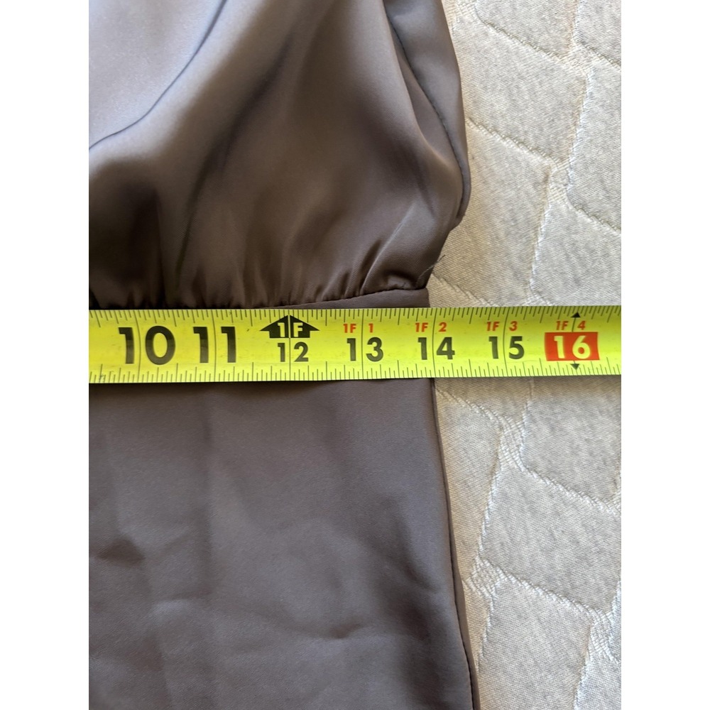 Billy J Esther Maxi Dress Womens 10 Brown Satin Halter Wedding Formal Evening - Picture 6 of 7